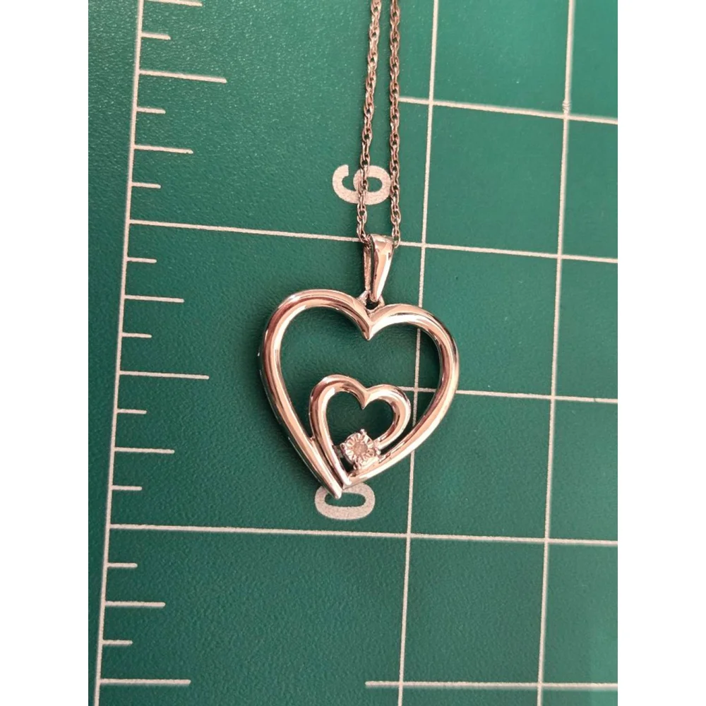 New Necklace sterling silver diamond accent